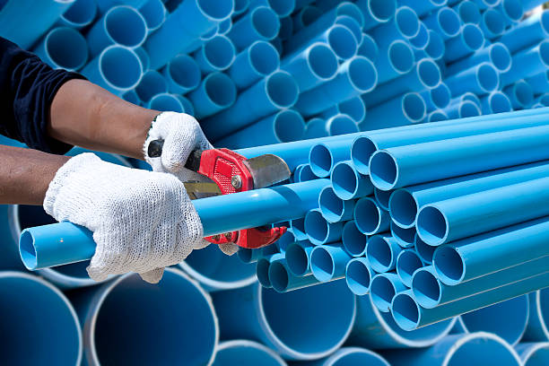 blue PVC pipes